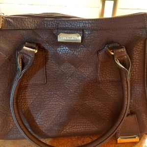 Chocolate faux leather print fashion bag